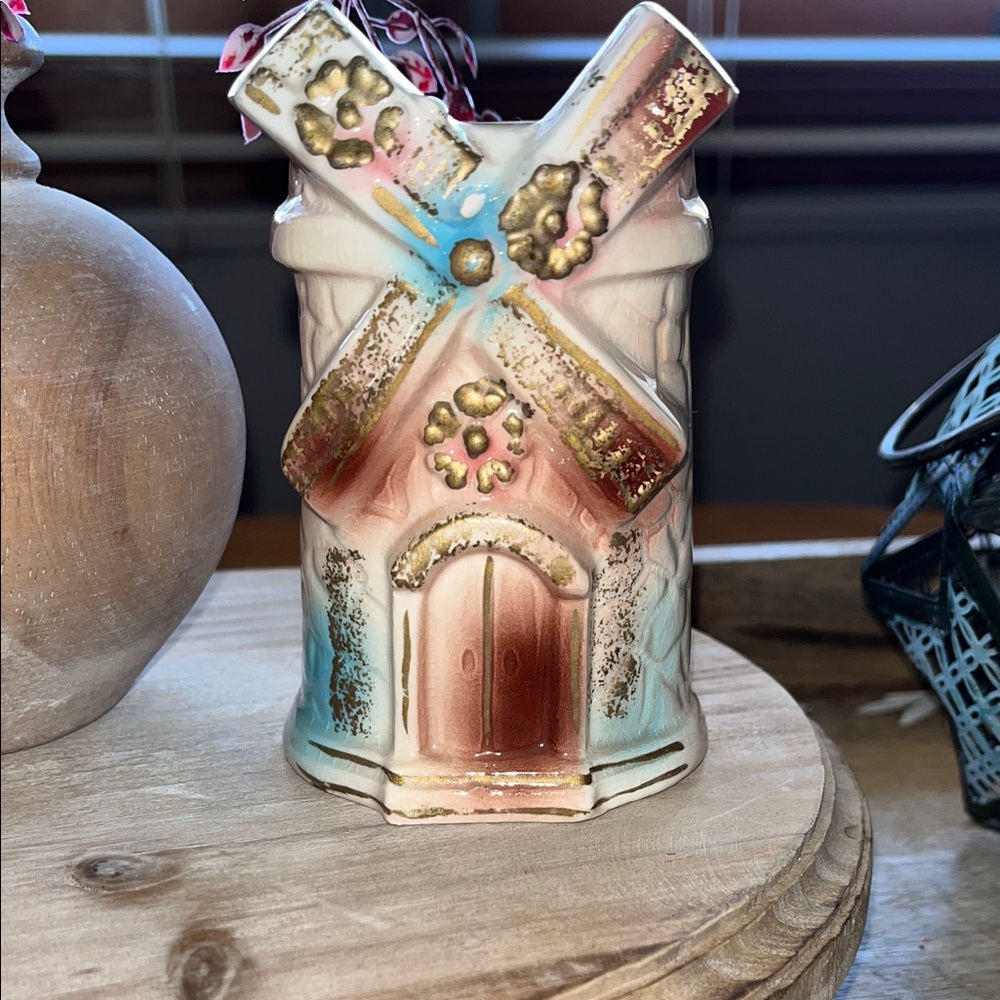 Vintage Ceramic Windmill Home Accent piece
